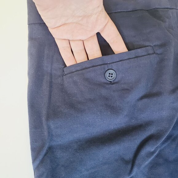 Gap Womens Navy Blue Chino Pants Size 8 Straight Leg Pockets Cotton - Picture 3 of 12